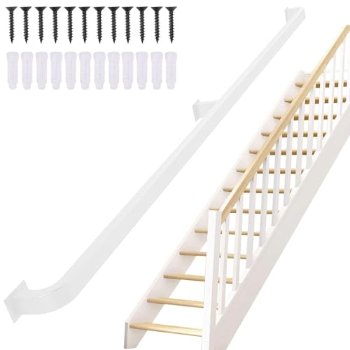 Treppenhandlauf – Komplettset, 1 bis 20 Fuß industrielle Handläufe aus Eisenrohr mit Beschlägen, Wandmontage, Stützstufe, Geländer-Handläufe für Innen- und Außentreppen (Size : 450cm)