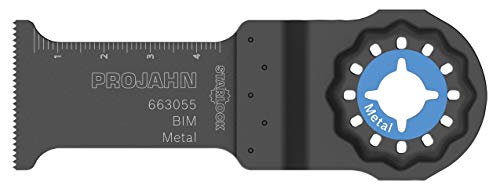 Projahn 663085 Tauchsägeblatt BIM 65x40mm , Bi-Metall Sägeblatt für Oszillierer mit Starlock Werkzeugaufnahme , Einhändiger Werkzeugwechsel geeignet für Aluminium, Holz und Metallrückstände , 5 St.