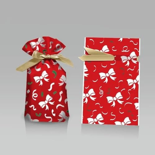 50 Stück/Packung Neujahr Weihnachten Weihnachtstüten für Geschenke Weihnachten Süßigkeitentüte Schneeflocke Weihnachtsmann Weihnachtsdekoration-Schmetterlingsfest-L 23x34,5cm 50 Stück
