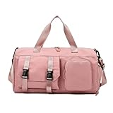 Reisetaschen Handtaschen Damen Umhängetaschen Große Kapazität Nylon Sport Gym Taschen Damen Umhängetaschen (Color : Pink, Size : 47x23x25cm)