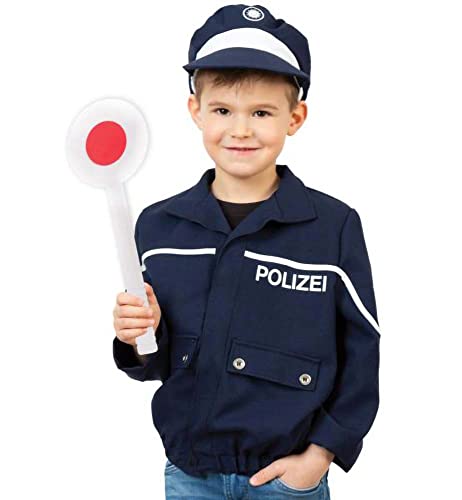 Kinderkostüm Polizei Jacke blau | Kostüm Polizist für Jungen | Fasching Karneval (128)