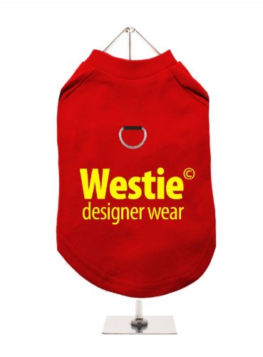 "Westie© Designer Wear" UrbanPup Hunde T-Shirt (rot/gelb)
