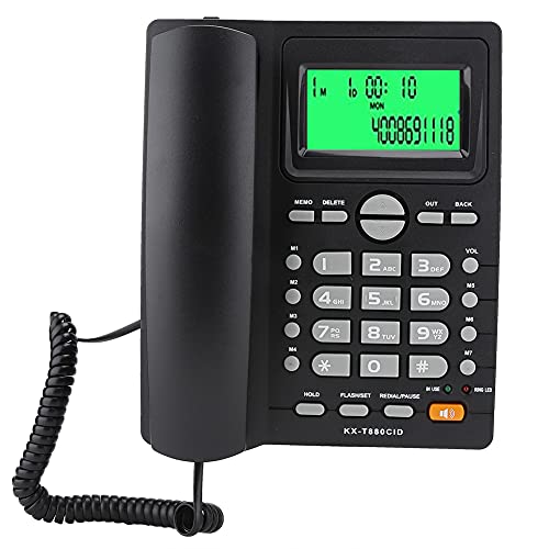 Heimtelefon, Anrufer-ID-Anzeige Festnetztelefon mit Rauschunterdrückungsfunktion, Festnetztelefon für das Heimbüro(Schwarz)