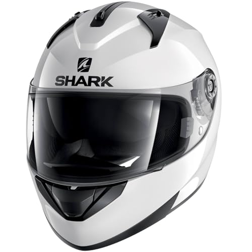Shark Motorradhelm Hark Ridill Blank, Weiß, Größe XL