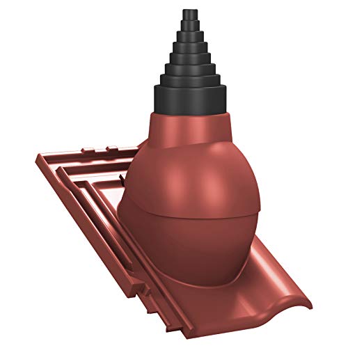 Antenadurchführung für Koramic - L15 (Langenzenn) Dachziegel Antenadurchgang Dachdurchgang Dichtung (RAL 3009 - Rot)