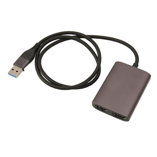 gernie USB C auf HDMI Adapter, 1080P 60 Hz Dual Port USB Typ C auf HDMI Adapter Plug and Play Aluminium Digital Multiport AV Adapter Konverter mit Spiegelungsmodus für PC Laptop