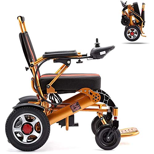 Rollstuhl, zusammenklappbar, elektrischer Rollstuhl, leichter Rollstuhl, All-Terrain-Power-Scooter, Dual-Motor-Power-Stuhl, 12 A Lithium-Batterie, 15 km, Alumin