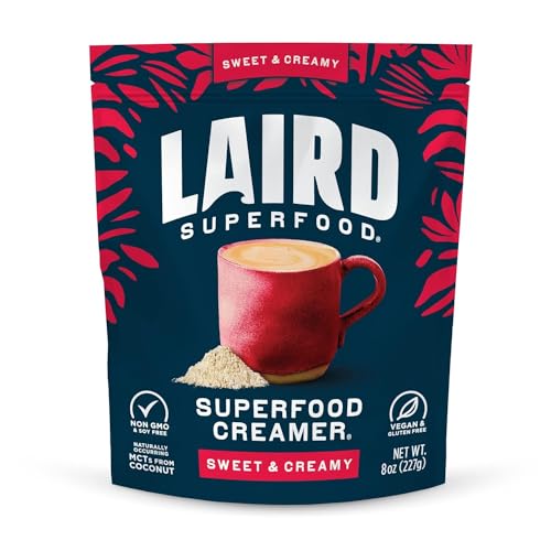 Laird's Superfood Milchfreie Superfood Sahnekännchen – Kokospuder Kaffeesahne – süß & cremig – glutenfrei, gentechnikfrei, vegan – 227 g