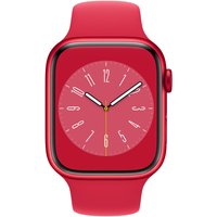 Apple Watch Series 8 (GPS + Cellular) - (PRODUCT) RED - 45 mm - Red Aluminium - intelligente Uhr mit Sportband - Flouroelastomer - rot - Bandgröße: regelmäßig - 32GB - Wi-Fi, LTE, Bluetooth, UWB - 4G - 38,8 g (MNKA3FD/A)