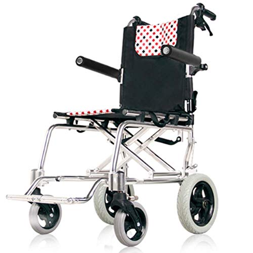 Leichter zusammenklappbarer Rollstuhl, dicker Rollstuhl aus Aluminiumlegierung, zusammenklappbar, leicht, ultraleicht, Old-Man-Trolley, Old-Man-Scooter, tragbar, kompakt, zum Fahren, medizinisch