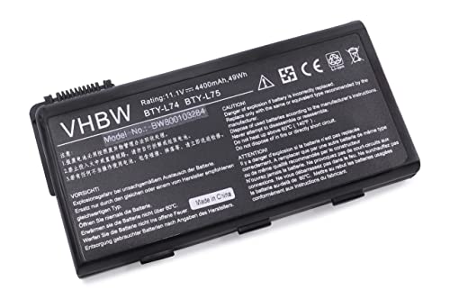 vhbw Akku kompatibel mit MSI CX600-049US, CX600-064UK, CX-600-T4343W7P, CX605, CX610-050BE Notebook (4400mAh, 11,1V, Li-Ion)