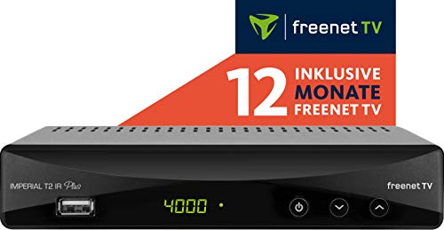 Imperial T2 IR Plus DVB-T2 HD Receiver mit Irdeto Entschlüsselung (inkl. 12 Monate Freenet TV, H.265/HEVC, PVR Ready, HDMI, Scart, USB, LAN) schwarz