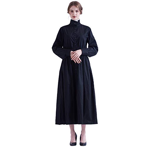GRACEART Pionier Damen Kostüm Prärie Kleid Dienstmädchen Mädchen Kostüm Einteiliges Viktorianische Zofe (Schwarz(Reine Baumwolle), X-Large)