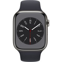 Apple Watch Series 8 (GPS + Cellular) - 45 mm - Graphite Stainless Steel - intelligente Uhr mit Sportband - Bandgröße: regelmäßig - 32GB - Wi-Fi, LTE, Bluetooth, UWB - 4G - 51,5 g (MNKU3FD/A)