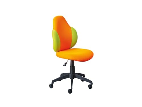 Inter Link Schreibtischstuhl Kinder Bürostuhl Kinderdrehstuhl Bezug Mesh in der Farbkombination Orange und Grün