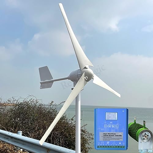 2000W Windkraftanlage 12V 24V 48V horizontaler Windgenerator mit Hybrid MPPT Laderegler Windturbine für Home Windmühle (12V mit Hybrid Regler)