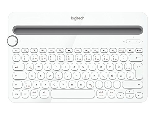 Logitech K480 kabellose Bluetooth-Tastatur für Computer, Tablet und Smartphone (QWERTZ) weiss