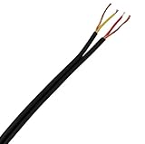 AERZETIX - C19721 - 10 m - Audiokabel - nebeneinander - flach - abgeschirmt - schwarz - 2x0.14mm² 2.9x5.8mm