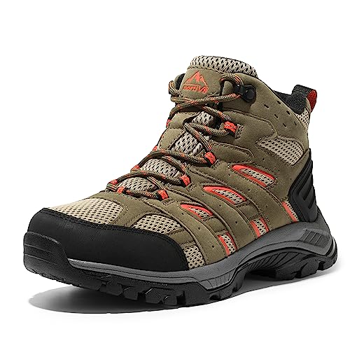 NORTIV8 Damen Wanderschuhe Trekkingschuhe Atmungsaktiv Schuhe Outdoorschuhe rutschfeste Hiking Boots Wanderstiefel,Size41.5,BRAUN/ORANGE,SNHB2212W