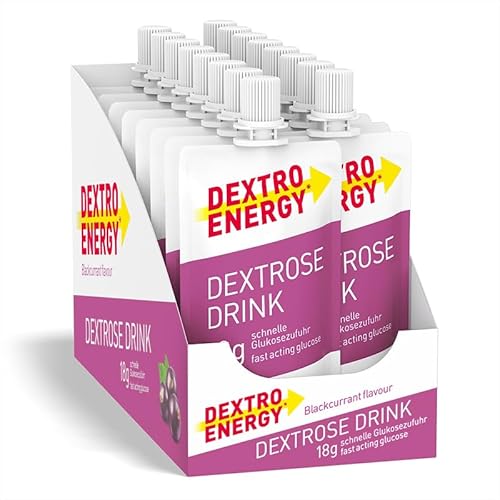 Dextro Energy Dextrose Drink - Flüssige Glucose zum Trinken und Genießen mit leckerem Geschmack zum Ausgleich des Blutzuckerspiegels - Blackcurrent - 16 x 50 ml (16er Pack)