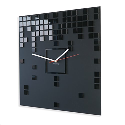 FLEXISTYLE Moderne Wanduhr Harmony, rechteckig 50 cm XXL, schwarz, Wohnzimmer, Schlafzimmer
