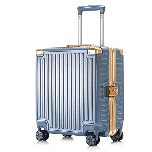 Kleiner, leichter Koffer mit Rädern, Aluminium-Rahmen, harter Reisekoffer mit TSA-Schloss, 8 Spinner-Räder, Gepäck, einfaches Reisen, Rollgepäck, Handgepäck für Reisen/Business, blau, Modern