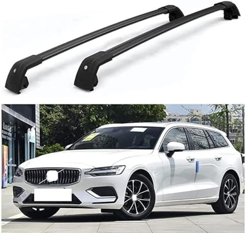 2 Stück Auto Querträger Dachträger für Volvo V60 CC 2010-2022, Dachträger Querträger Camping Transport DachbüGel Gepäckträger Zubehör