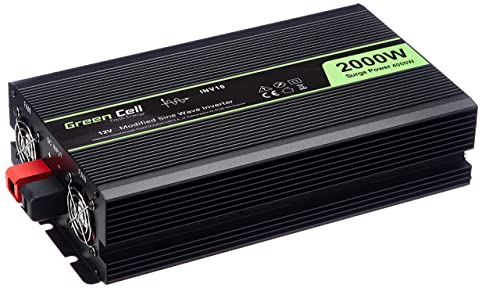 Green Cell® 2000W/4000W Modifizierte Sinus Spannungswandler Wechselrichter 12V auf 230V Modified Sine Wave Power Inverter Umwandler für Auto, Direktanschluss an Autobatterie inkl.