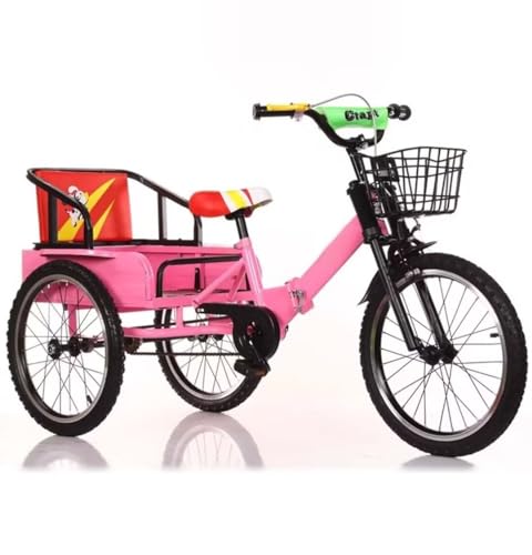 Zusammenklappbares Kinder-Cruiser-Dreirad,Pedal-Dreirad für Kleinkinder im Alter von 3–10 Jahren,Tandem-Dreirad mit klappbarem Rücksitz,Lastendreirad mit Hinterkabine,Speichen-Luftrad