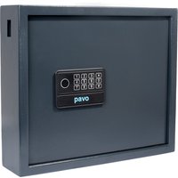 Pavo Digitales elektronisches Schloss, auch offen mit einem Fingerabdruckleser, 10 schwarze Magnettüren, inkl. Schlüsselschrank für 20 Schlüssel