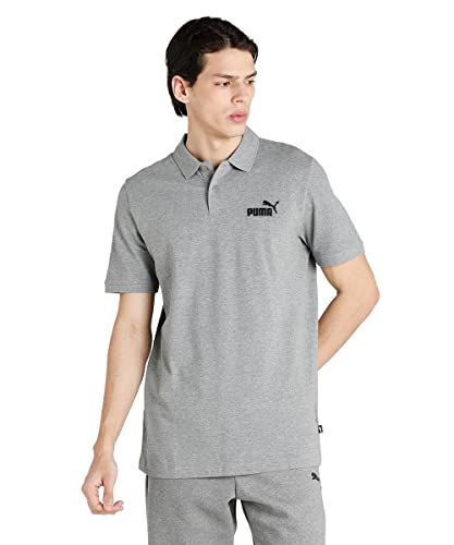 PUMA Herren Essential Pique Polo T-Shirt, Medium Gray Heather, S