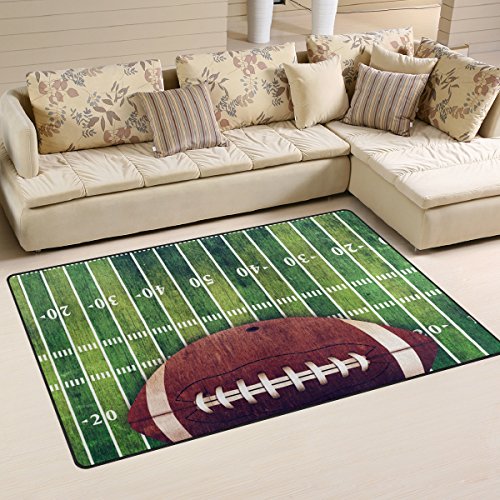 Naanle American Football Field rutschfester Teppich für Wohnzimmer, Esszimmer, Schlafzimmer, Küche, 100 x 150 cm