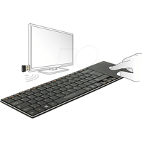 DELOCK Tastatur WLAN für Smart TV und PC/Notebook mit Touchpad 6 mm flach
