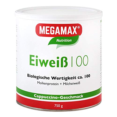 Megamax Eiweiss Cappuccino Spar-Set 3x750 g | Molkenprotein + Milcheiweiß Für Muskelaufbau ,Diaet | 2k-Eiweiss ideal zum Backen | hochwertiges Low Carb Shake | aspartamfrei Protein mit Aminosäuren