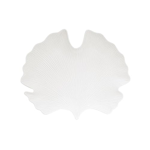 Servierteller Ginko, Porzellan, 35 x 29 cm, Weiß