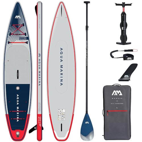 Campsup SUP Aqua Marina Hyper 12'6" Carbon Aufblasbares Stand Up Paddle Board | 381 x 81 x 15 cm | Surfboard für Einsteiger & Fortgeschrittene mit zubehör | Tragkraft bis 170 Kg