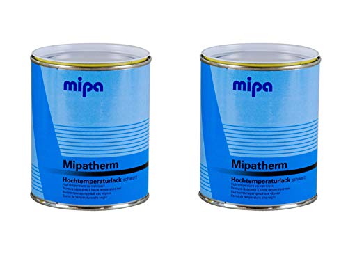 Mipa 2X Mipatherm Schwarz Thermolack Ofenlack hitzebeständig bis 800°C 750 ml