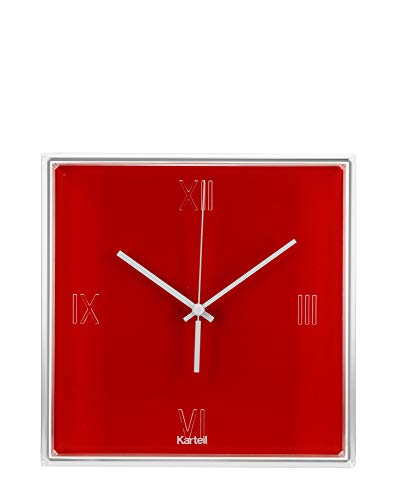 Kartell 190010 Tic und Tac Wanduhr Plastik, 30 x 30 x 8 cm, Rot