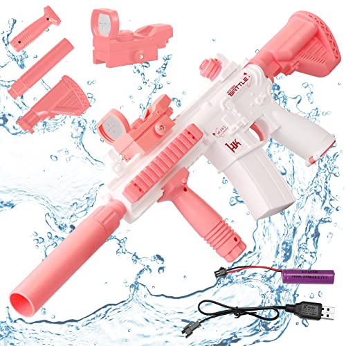 Wassergewehr Spielzeug für Erwachsene und Kinder, Wasserpistole mit Großer Reichweite, Wassergewehr Spielzeug für Kinder Erwachsen mit Schutzbrille, Sommer Pool Party Spielzeug (Rosa)