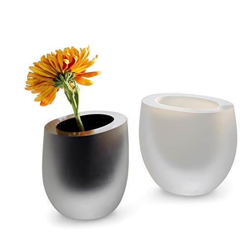 Philippi - OPAK Vase oder Gefäß - schwarz - von Hand gefertigt - Glaskunst in schönster Form