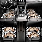 Automatten für Frauen, Zebra und Giraffe Fußmatten für Autos Universal Auto Fußpolster Autos Dekorative Stilvolle Fußmatten Für Autos LKW Van SUV
