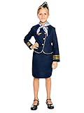 Maskworld Hochwertiges Stewardess Kinder-Kostüm perfekt für Karneval Fasching & Mottoparty - Flugbegleiterin Uniform Verkleidung Anzug - Größe 104