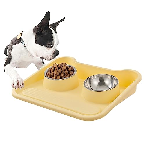 Futter- und Wassernäpfe für Hunde - Auslaufsichere Trink- und Futternäpfe für Haustiere - Heimtierbedarf, Katzenfutterstation für den Innenbereich mit Rutschfester Basis für kleine bis Dispra