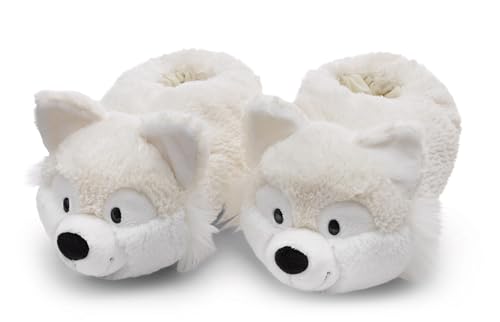 NICI 61314 Polarfuchs Vanja 38-41 (L) weiß-Nachhaltige warme Kuscheltier Hausschuhe für Jungen und Mädchen – Tier-Schuhe mit Anti-Rutsch Sohle – Slippers