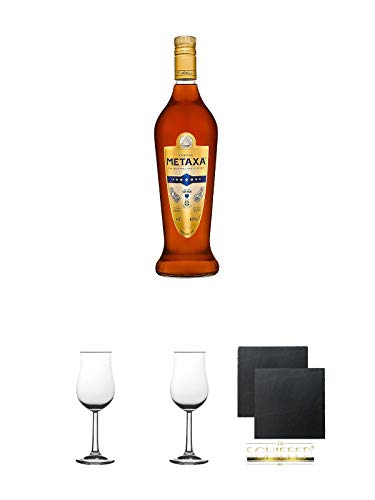 Metaxa 7* Sterne Weinbrand Brandy 1,0 Liter + Geschenkset