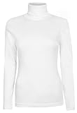 Brody & Co Damen Rollkragen-Pullover,, exklusive, Unifarben, für den Winter und Skifahren, Stretch-Qualität, Baumwoll-Jersey Gr. 38, weiß