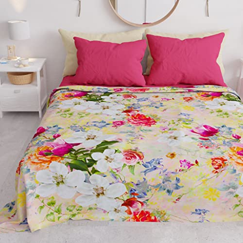 PETTI Artigiani Italiani - Tagesdecke für französisches Bett und Halbsommer, Decke für französisches Bett, Bettdecke, Frühling Colorful 100% antiallergische Mikrofaser