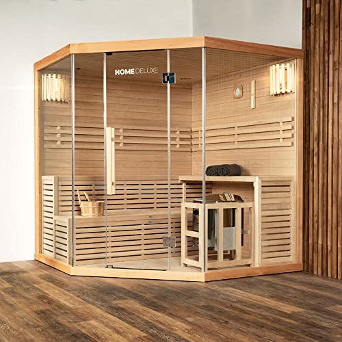 Home Deluxe - Traditionelle Sauna - Skyline XL Big - Holz: Hemlocktanne - Maße: 200 x 200 x 210 cm - inkl. komplettem Zubehör
