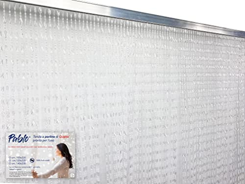 Tex family Vorhang Pablo © mit Perlen gegen Insekten transparent aus PVC Lärmschutz - cm 100 x 220 cm
