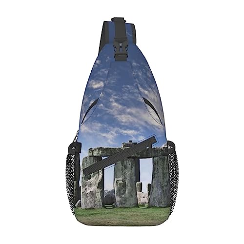 Schulter-Rucksack mit Himmel- und Stein-Aufdruck, leicht, faltbar, wasserabweisend, für den täglichen Gebrauch, Schwarz , Einheitsgröße
